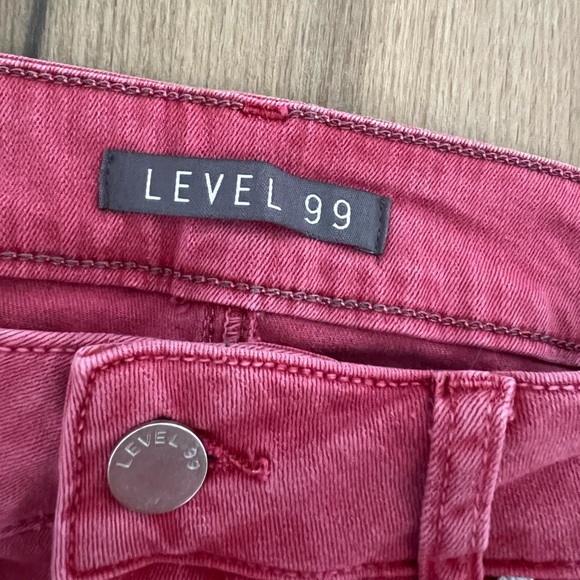 Level 99 Pink/Red Distressed Denim Shorts - Picture 6 of 6